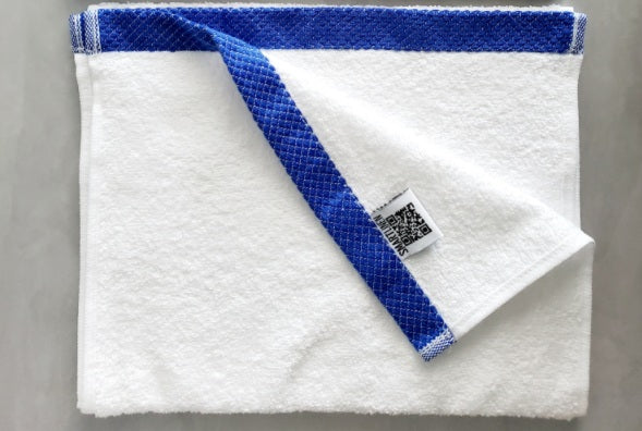 white fitness linen towel