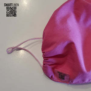 SMARTLINEN® Exclusive (LIMITED EDITION) BREAST CANCER AWARENESS Washable Face Mask with Clearly Glam TSA Clear Bag