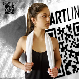 SMARTLINEN® Fitness Towel Signature White